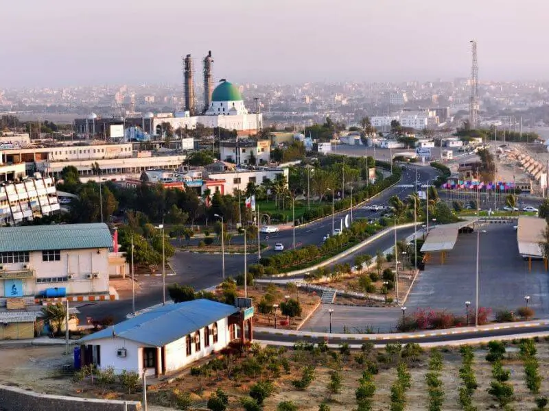 نمای هوایی از کل شهر چابهار